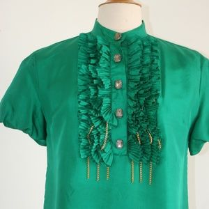 GORGEOUS MEGHAN LOS ANGELES BLOUSE 100% SILK 6